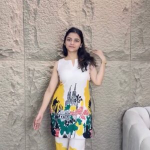 LoomVastra Butter Blue Cotton Top & Pant Co-ords Set