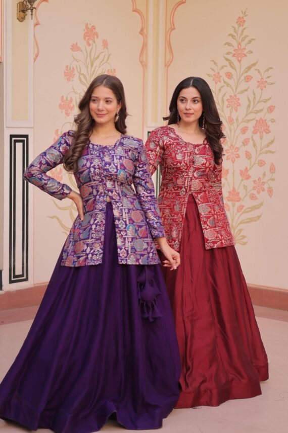 LoomVastra – Royal Vichitra Jacquard Readymade Lehenga Choli