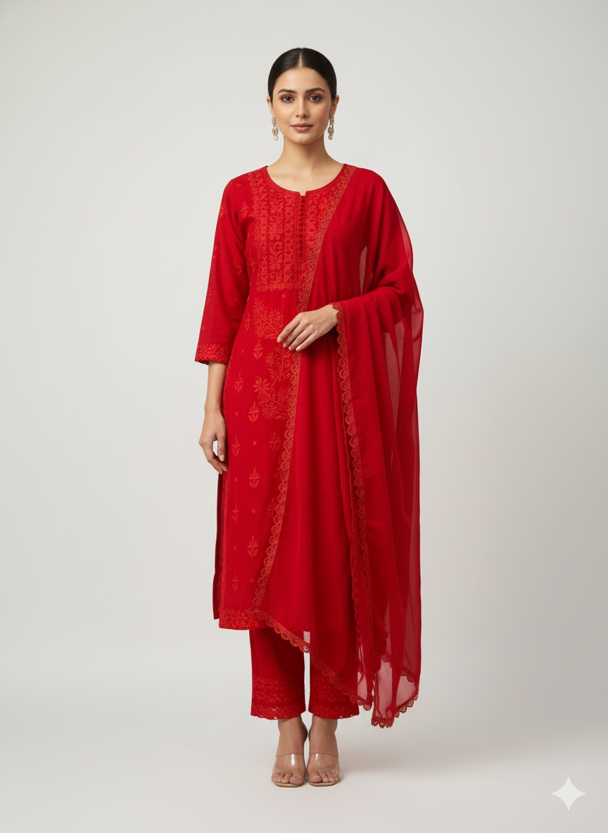 RUNNING WEAR – TRENDING FAUX GEORGETTE DESIGNER SUIT SET By LoomVastra Clothing - Image 3